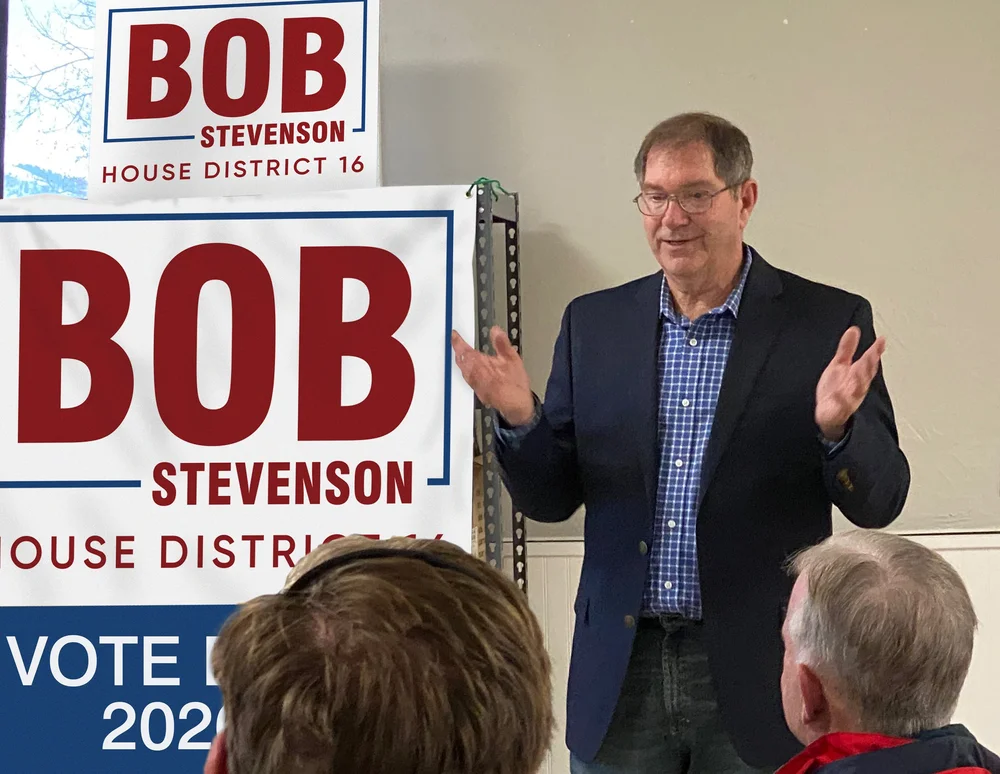 Bob stevenson speaking with supporters | bob stevenson Bob stevenson speaking with group of supporters.